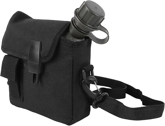 Outdoor Water Canteen, 1.5L Large Capacity Outdoor Water Bottle Handheld Portable Flat Camping with D Shaped Buckle & Adjustable Strap Buckle for Camping, Backpacking, Hiking