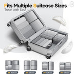Veken 6/9/11 Set Compression Packing Cubes for Travel Essentials,Compressible Expandable Large Luggage Suitcase Organizer Bags for Clothing,Durable Space Saver Storage Bags(Gray)