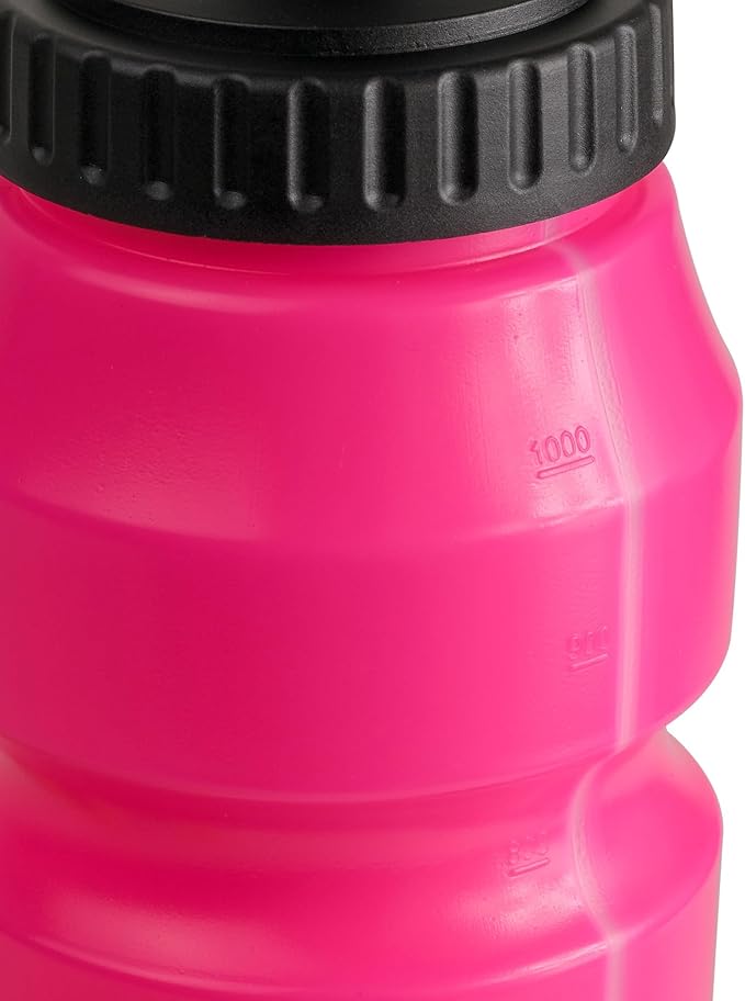 Cannon Sports 1 Liter Sports Water Bottle, BPA-Free, 34 Oz Capacity, Large Mouth, 2 lids (Straw and Squeeze), Great For Helmet Sports Such As Hockey, Lacrosse, Football, Boxing (2 Pack) (Pink)