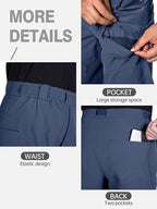 FREE SOLDIER Men's Outdoor Cargo Hiking Pants with Belt Lightweight Waterproof Quick Dry Tactical Pants Nylon Spandex