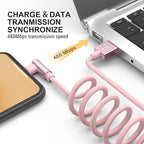 2 Pack 90 Degree iPhone Charger 10Ft Mfi Certified Lightning Cable Right Angle Long Nylon briaded Cord Compatible with Apple iPhone 14 13 12 11 Pro Max XS XR X 8 7 6 5 Plus iPad (Pink)