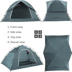 Vela Camping Tent for 2 Person, 4 Person, 6 Person - Waterproof Two Person Tents for Camping, Small Easy Up Tent for Family, Outdoor, Kids, Scouts in All Weather and All Season by Clostnature