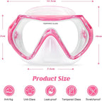 Kids Swim Goggles Snorkel Diving Mask for Boys Girls Ages 5-15, Two-Color Anti-Fog Swimming Goggles with Nose Cover