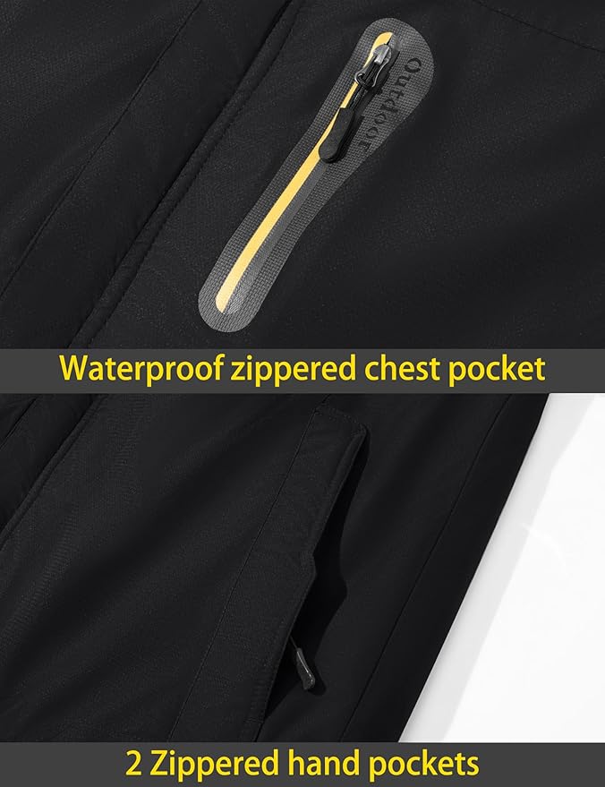 TACVASEN Men's Winter Ski Jacket Waterproof Snow Coats Snowboard Fleece Lining Jacket Warm Parka with Hooded