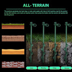 Zhengmy 8 Pcs Ground Anchors Screw in, 12 Inch Heavy Duty Tent Stakes with Trampoline Anchor Hook Ground Stakes for Camping Tent Canopies Ports Sheds Swing Sets Securing Animals (Green)