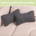 vocheer Small Pillows for Sleeping, 11"x 7" Mini Travel Pillow, Tiny Pillows for Neck, Wrist, Lumbar and Knee, Pets Pillow, Cotton, Machine Washable,Dark Grey-2PC
