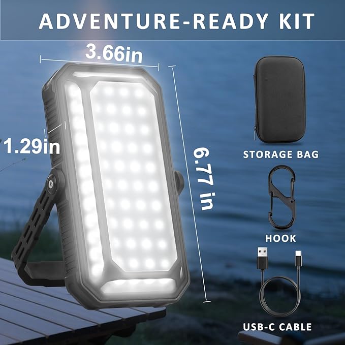 Camping Lantern LED Rechargeable - up to 120+ Hours, 10000mAh Portable Camping Lights with Redlight &12 Light Modes, LCD Display, Dimmable, Waterproof, Camping Lantern for Power Outages, Hurricane