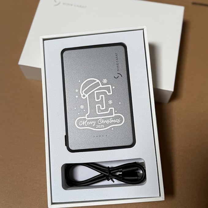 Custom Engraving Power Bank 5000mah,Customized Portable Charger with Name,Logo,Picture,Gift for Employees,Clients(Space Gray)