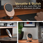 ARK Uno - Solid Wood MagSafe Stand Magnetic Wireless Charging Station w/Adapter & USB to USB C15W Wireless Charger. for iPhone 12-17 & Some Samsung. Home, Office, Kitchen,Best Mens Gifts!