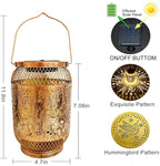 Solar Lantern Outdoor Waterproof,Birthday Gifts for Women Mom Grandma,Hummingbird Garden Decor,Metal Hanging Solar Lights Decorative for Christmas,Thanksgiving,Backyard,Patio,Porch,Lawn