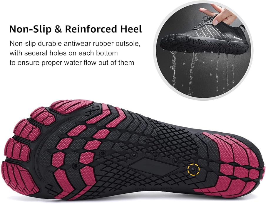 Racqua Water Shoes Quick Dry Barefoot Beach Aqua Sport Swim Surf Pool Hiking Diving Walking for Men Women