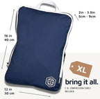 Large Compression Packing Cubes for Travel-Packing Cube Luggage Organizers 7 Piece Set for Checked Luggage-Ultralight, Expandable/Compression Bags by TRIPPED Travel Gear (Navy/White)