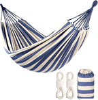 Camping Hammocks for Backyard Hanging Sturdy Garden Comfortable Fabric Hammock Indoor Tree Straps Up to 616lbs Weight Capacity with Travel Bag for Camping Portable Outdoor Patio (Blue)