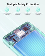 charmast Portable Charger with Built-in Cables and Plug, 10000mAh USB C Power Bank Fast Charging, External Battery Pack Slim, Travel Essentials Compatible with iPhones, Samsung Galaxy, iPad