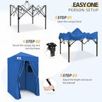 EAGLE PEAK Flex Ultra Compact 4x4 Pop-up Canopy, Sun Shelter, Changing Room, Portable Privacy Canopy Cabana for Pool, Fashion Photoshoots, or Camping, Blue