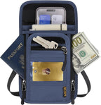 Travel Neck Wallet RFID Blocking – Hidden Passport Holder & Anti-Theft Money Pouch for Men & Women, Lightweight Concealed Undergarment Organizer with Adjustable Strap, Secure Document Holder
