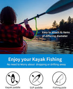 OCEANBROAD Kayak Paddle Leash Stretchable Strap Lanyard Rope for SUP Kayaking Boating Canoeing Fishing Pole Rod 4-7 Feet