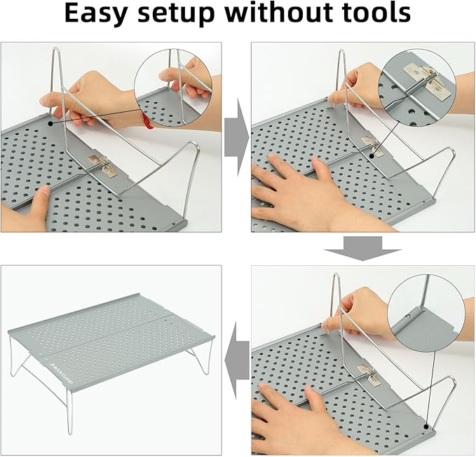 ROCK CLOUD Mini Compact Camping Table Ultralight Folding Table for Backpacking Camp Hiking Beach Picnic BBQ