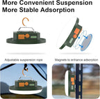 2pcs 10000mAh Rechargeable 3000LM Tent Light Camping Light, 6500K 24Hours Long Play Time , Outdoor Night Market Light Night Fishing Light Emergency Lights for Hurricane Tsunami disasters (Green)