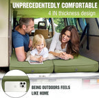 OUTSKIRT Camping Mattress, Self Inflating Sleeping Pad with Pump Sack, Foam Camping Pad for Sleeping, 4” Thickness Sleeping Mat for Camp/Travel/Car/Tent, 4 Season Camp Air Mattress