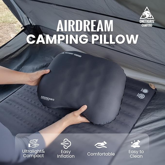 OneTigris Airdream Camping Pillow Ultralight Inflatable Compact for Travel Backpacking Hiking