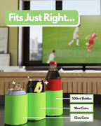PartyPrints 1000 Pack Lime Green Blank Can Cooler Sleeves, Customizable Bulk Can Coolers, Extra-Thick Collapsible Drink Insulator Sleeve, Beer Can Coolers for Party Beverages