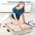 Compression Packing Cubes (Pack of 7), Expandable Luggage Organizer Bags, Hanke Packing Cubes for Travel, Double Zipper Durable Travel Packing Organizers for Suitcase Backpack and Carry-On