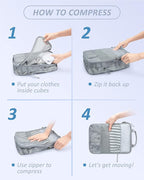 BAGSMART 6 Set /4 Set/2 Set Compression Packing Cubes for Travel, Lightweight Luggage Organizer Bags, Durable Space Saver Bags Travel Essentials