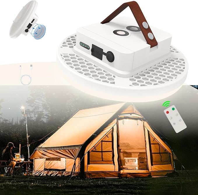 Tent Light Rechargeable Hanging Flashlight Ultra Bright Led Camping Lantern with Waterproof Portable Tent Lamp for Camping Emergency Usage(Infinite Dimming-Remote)