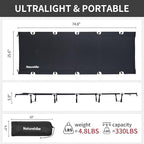 Naturehike GreenWild Camping Cot, Ultralight Folding Backpacking Cot, 60-Second Easy Set-Up, Supports 330lbs, Portable Camping Bed for Adults for Camping Hiking Travel Home