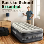 InnoTruth Twin Air Mattress with Built in Pump, Inflatable Blow up Mattress, 18" Raised Colchones Inflables Air Bed, Back to School Supplies, Ideal for Home and Outdoor Camping, 300lb Weight Capacity