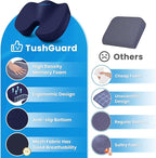 TushGuard Seat Cushion, Office Chair Cushions, Car Seat Cushion, Non-Slip Sciatica & Back Coccyx Tailbone Pain Relief Chair Pad, Memory Foam Butt Pillow for Computer Desk, Office Chair(Blue, XXL)