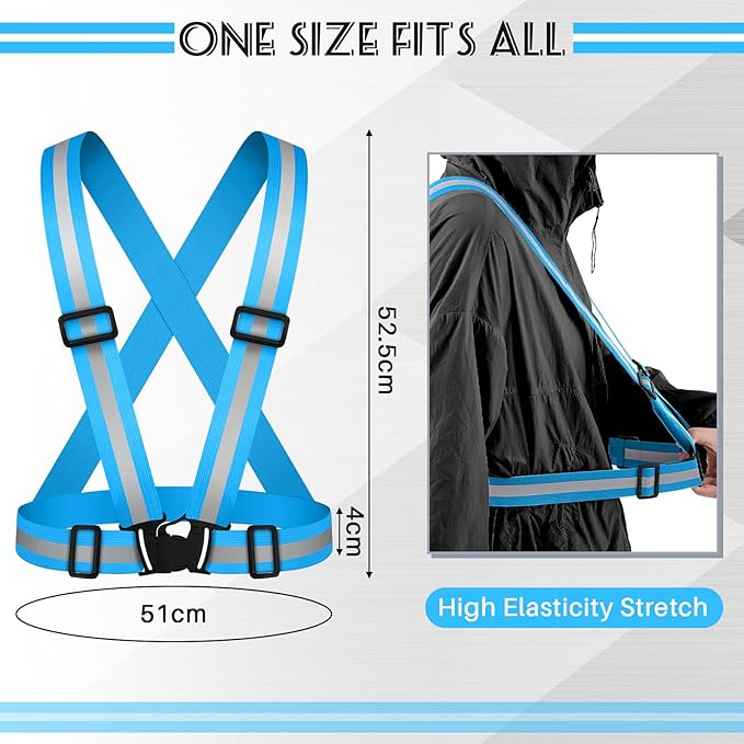 Hercicy Reflective Running Vest Reflective Running Shirt with Safety Straps High Visibility Construction Vest for Night Cycling Hiking Jogging Dog Walking