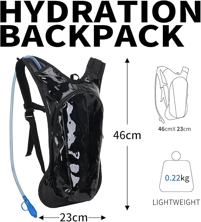 Roptat Hydration Backpack Pack with 2L Hydration Bladder - Lightweight Water Backpack Water Pouch for Women Men Running Riding Biking Music Festival