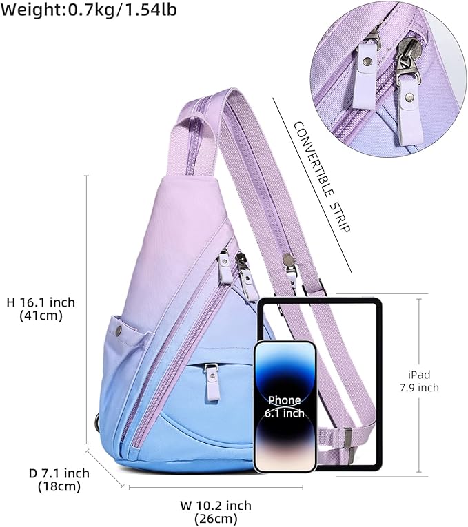 KL928 Canvas Sling Bag - Small Crossbody Backpack Shoulder Casual Daypack Rucksack for Men Women(Large Version)
