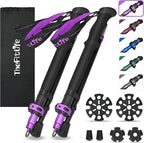 TheFitLife Collapsible Trekking Poles for Hiking – Lightweight Folding Walking Sticks for Men and Women with Extra-Long Foam Handle and Metal Flip Lock