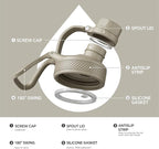 IDEUS Insulated Stainless Steel Water Bottle with 2 Leak-Proof Lids, Thermal Water Flask for Hiking Biking, 32oz, Celadon