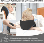 2in1 Ergonomic Memory Foam Travel Neck Pillow – 2025 Upgrade Travel Pillow for All Sleep Positions on Flights, Road Trips, and Long Distance Travel with Drawstring Bag (Adjustable - Black)