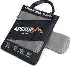 APEXUP Microfiber Travel Towel, Ultra Absorbent Quick Dry Towels, Lightweight Gym Sports Camping Towel for Workout, Yoga, Beach, Shower, Swimming (48"×24", Gray)