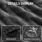 Travel Blanket and Pillow-2-in-1, Ultra-Soft&Compact, One-Piece Airplane Blanket with Hand Luggage Belt and Backpack Clip,Travelers Accessories Gifts, 61x43 Inches (Dark Grey)