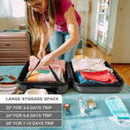 Kono 28 Inch Luggage Expandable Suitcase Lightweight with Spinner Wheels TSA Lock Hardside Large Checked Luggage Durable Rolling Suitcase Grey