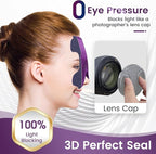 ringchan Full Blackout Sleep Mask for Meditation & Yoga – Soft, Skin-Friendly & Zero-Pressure on Eyelids – Ideal for Sleep, Travel & Relaxation – Deep Lavender Purple