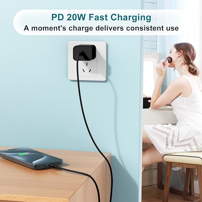 Fast Charger for iPhone 17 16 15 Charger Fast Charging 3Pack, 3+6+10ft USBC to USBC Cable Cord &20W Type C Block for iPhone 17/17 Air/17 Pro Max/17 Pro/16 15 Pro Max/Pro/Plus,iPad Pro/Air/Mini