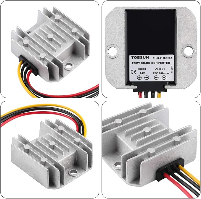 HOMELYLIFE DC 24V to 12V 10A 120W Voltage Buck Converter Reducer Power Step Down Regulator Waterproof Module Transformer for Golf Cart