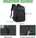 Travel Backpack for Men & Women - 40L Expandable Carry-On Backpack, TSA Approved 16 Inch Laptop, Weekend Outdoor Essentials, Airline Flight Approved, Black