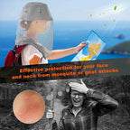 South to East Premium Mosquito Head Net for Insect 2 Pack, Ultra Large & Long, Extra Fine Holes, Fly & Bug Protection Gear for Camping, Hiking, Fishing, Gardening, Safari, Fit All Hats, Grey