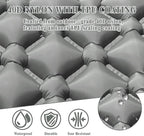 MEI&CO Lightweight Convertible Double Inflatable Camping Pad – 2-in-1 Single Pads Built-in Pillow – Quick Inflate Foot Pump, 660lb Capacity – Perfect for Couples & Family Adventures (2, Gray)