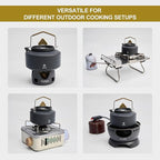 Alocs Camping Kettle - 1L Mini Camp Kettle - Portable Camping Tea Kettle - Lightweight Aluminum Camping Coffee Pot with Carry Bag for Outdoor Hiking Picnic Traveling and Backpacking