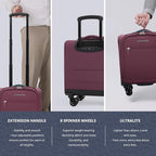 Verage Underseat Carry On Luggage with Wheels & USB Port,14 inch Wheeled Spinner Carry-on Luggages Bags for Airlines, Lightweight Overnight Suitcase for Men Women (14-Inch Compact Underseat Pro)