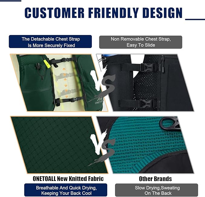 Running Vest for Women & Men, Lightweight 150g Hydration Backpack, 6L Pack for Trail Running, Marathon, Hiking, Cycling, Jogging, Adjustable Fit